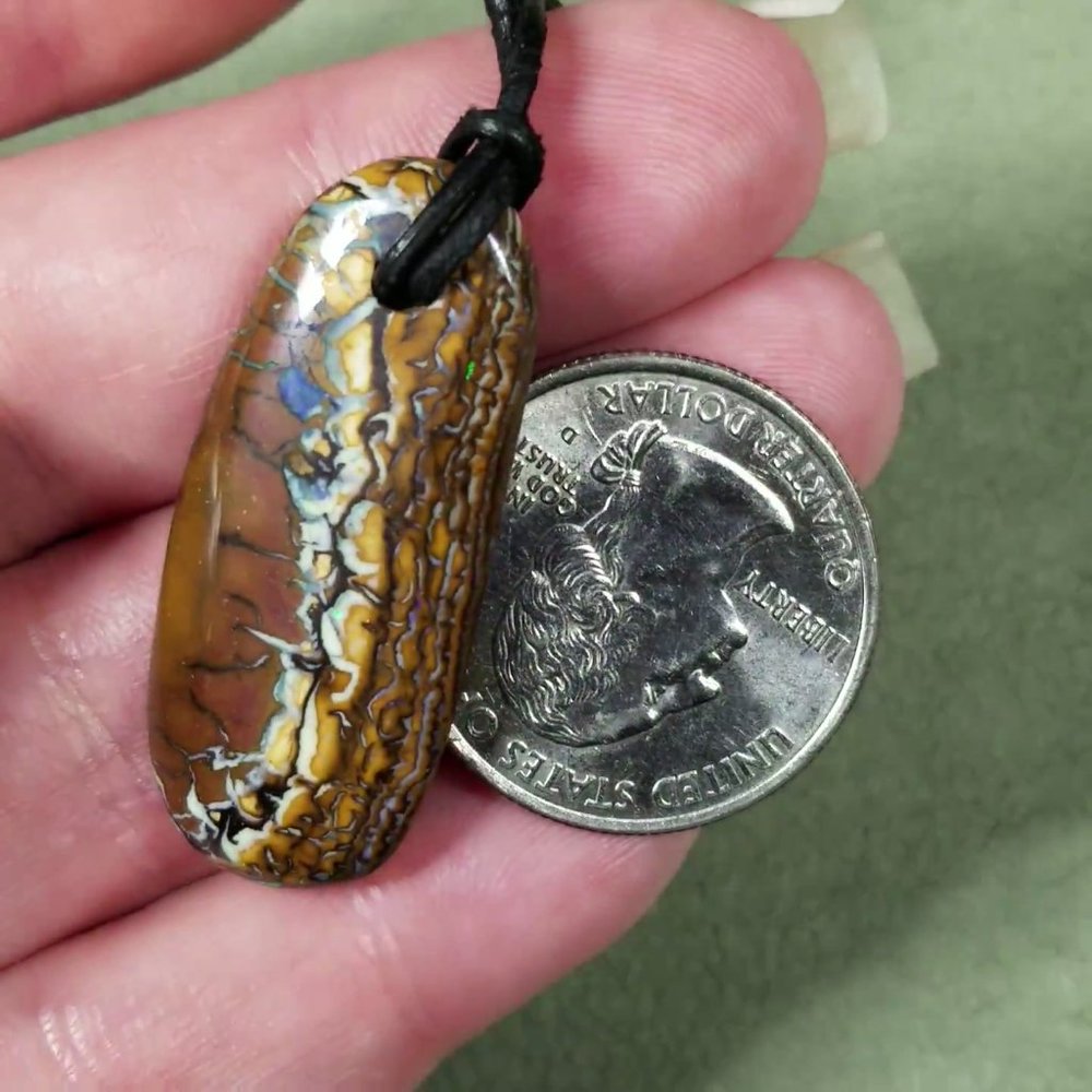 **SOLD** Unisex Australian Yowah Opal Necklace - Picture 3 of 12